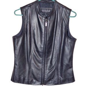 Sienna Studio Moto Style Soft Leather Vest Size M